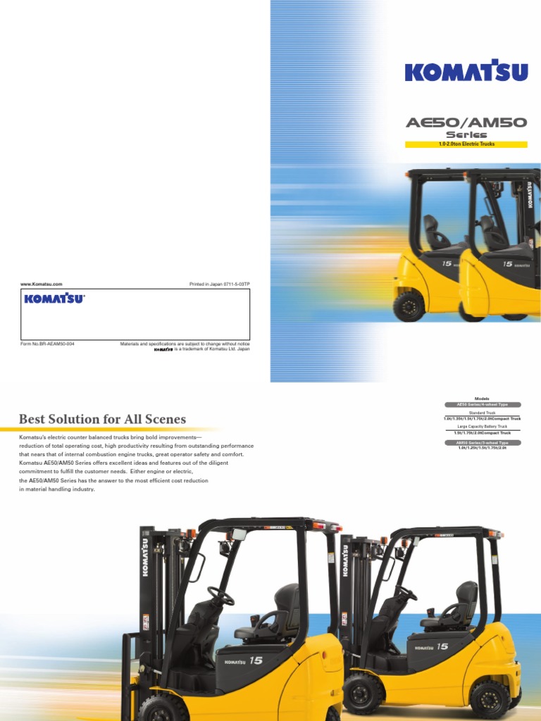 Komatsu Electric Forklift Catalogue (FB1512) Truck Elevator Free