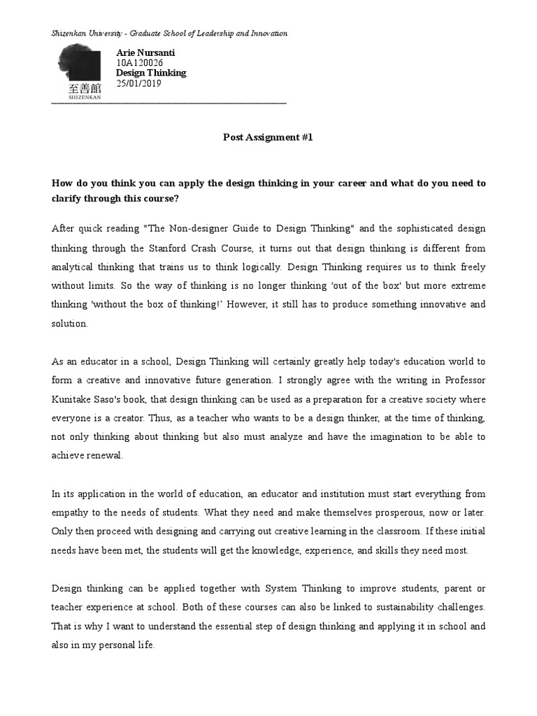 Applying Design Thinking in Education | PDF