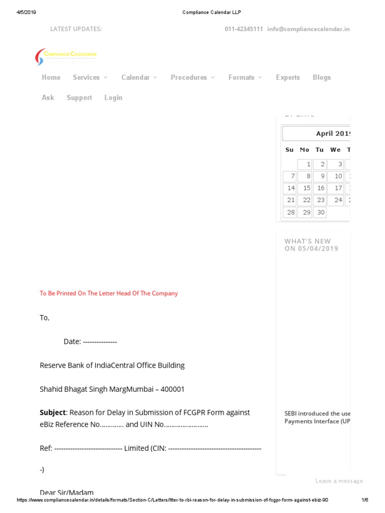 Compliance Calendar LLP PDF Government World Wide Web