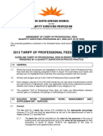 2013 Guideline Tariff of Professional Fees