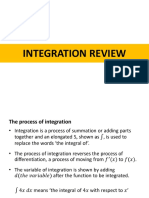 INTEGRATION REVIEW: STANDARD INTEGRALS, DEFINITE INTEGRALS, AND MORE TECHNIQUES