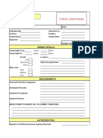Permit to Work Form 1019