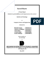 Sacred Hearts: Submitted in Partial Fulfillment of The Requirements For The Award of Bachelor of Technology