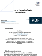 CLASE N° 1. INTRODUCCIÓN A LA CIENCIA E INGENIERÍA DE MATERIALES