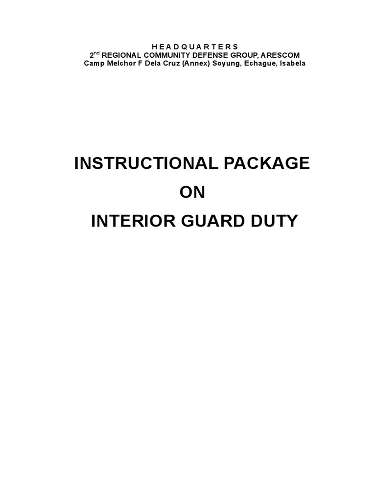 Interior Guard Duty Final PDF Sergeant Officer (Armed Forces)