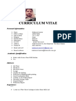 Curriculum Vitae: Personal Information