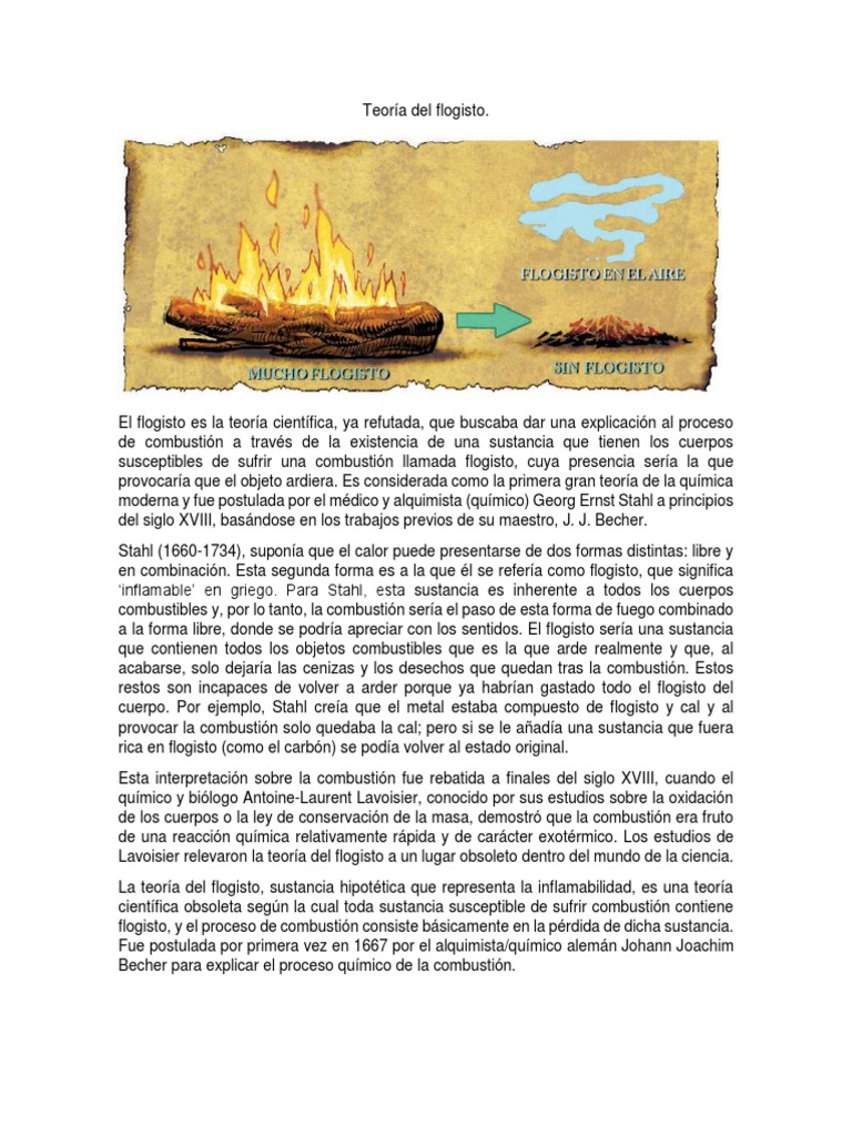 La Teoria Flogisto PDF Combustión Química