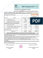 Provisional Admission Letter