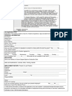 Job Application Form Personal Information