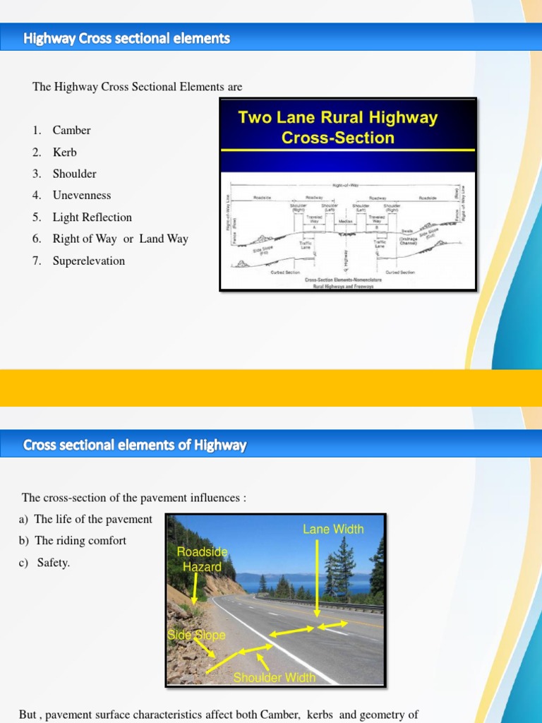 Highway Cross Section Elements Explained | PDF | Road | Road Surface