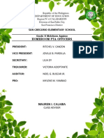 Homeroom Pta Officers: San Gregorio Elementary School Grade 6 Melchora Aquino