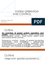 Power System Operation and Control: Module: Eeen 521