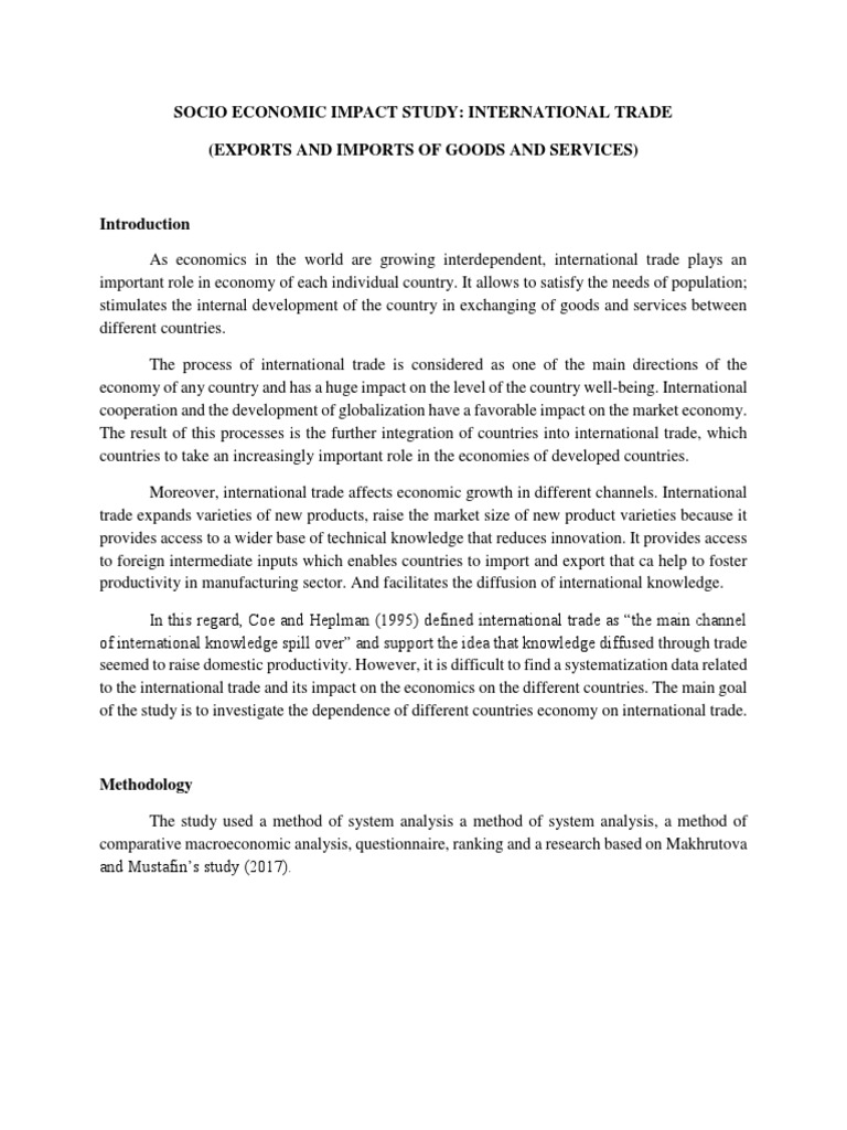 International Trade Impact Study | PDF | Economics | Trade