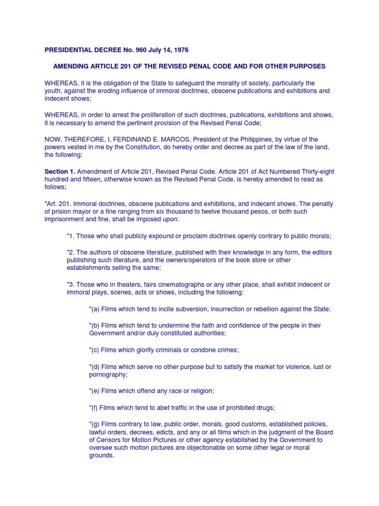 presidential-decree-no-960-july-14-1976-amending-article-201-of-the