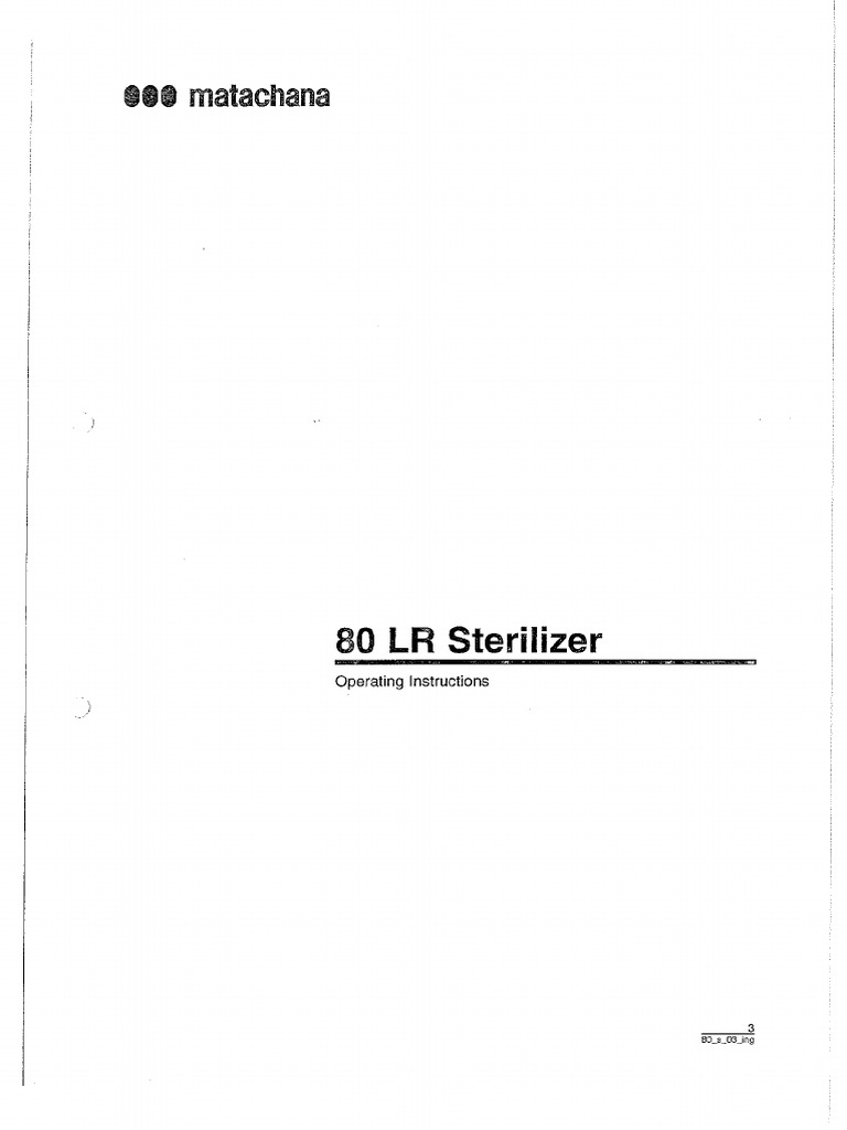 Matachana 80lr Autoclave User Manual PDF