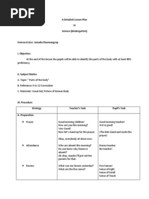 A Detailed Lesson Plan-kindergarten