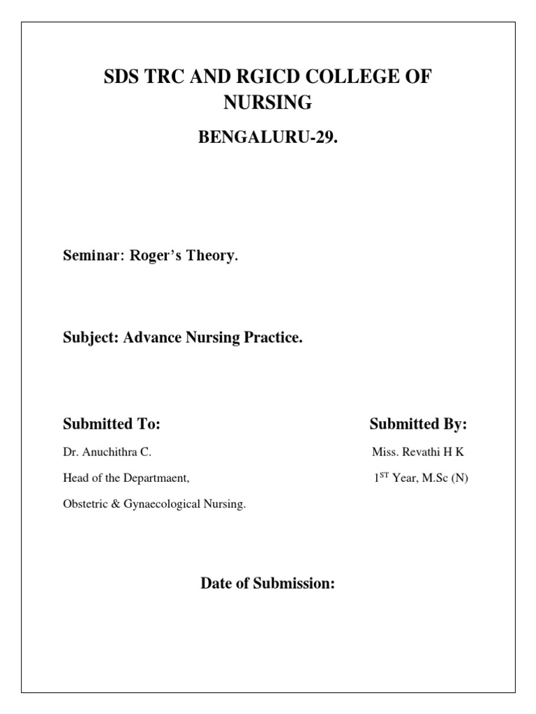 Sds TRC and Rgicd College of Nursing Bengaluru29 PDF Nursing Human