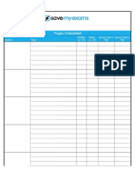 Topic Checklist Template - Topic Checklist