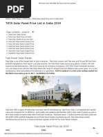 TATA Solar Panel - 1kW-10kW Tata Solar Panel Price List 2019