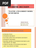 Dividend Decision Dividend Decision: Walter and Gordon Model of Dividend