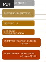 First Year Mcom: Submitted To: Prof Harshini Esther