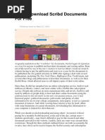 Ow To Download Scribd Documents For Free: Posted by Jamie On March 27, 2019