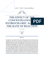 Lab Report On The Effect of Concentration On The Rate of Reaction