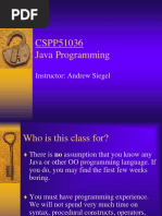 CSPP51036 Java Programming: Instructor: Andrew Siegel