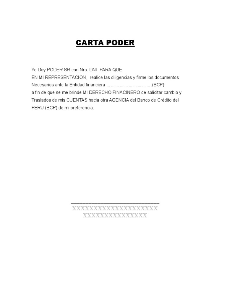 Carta Poder Cobrar CHEQUE | PDF