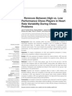 Differences Between High vs. Low Performance Chess Players in Heart Rate Variability During Chess Problems