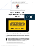IELTS Writing Task 2 in 2017 Topic - Internet & Sample Answer