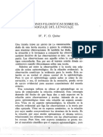 Quine - Reflexiones Filosóficas Sobre El Aprendizaje Del Lenguaje