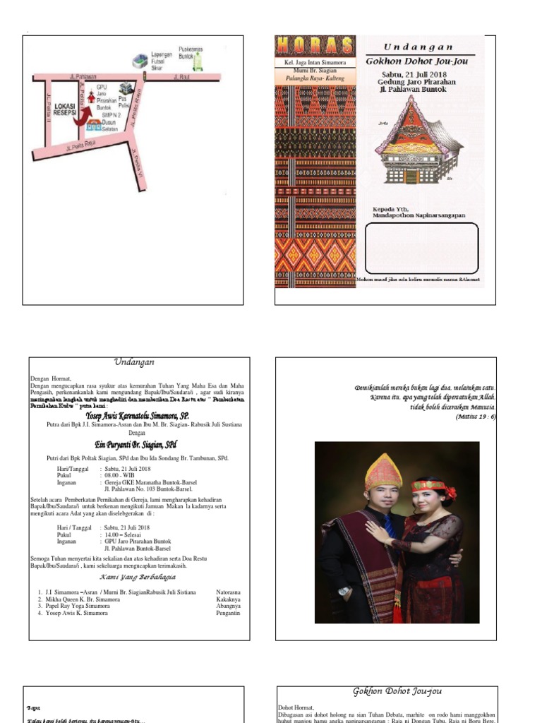 Undangan Pernikahan Batak Toba | PDF