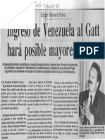 Edgard Romero Nava - Ingreso de Venezuela Al Gatt Hara Posible Mayores Ofertas - El Siglo01.08.1990