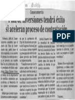 Edgard Romero Nava - Plan de Inversiones Tendra Exito Si Aceleran Proceso de Contratacion - El Tiempo 21.07.1990