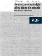 Edgard Romero Nava - Propuesta de Alargar El Mandato Presidencial Es Digna de Estudio - Notitarde 21.06.1990