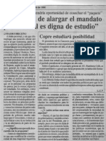 Edgard Romero Nava - Propuesta de Alargar El Mandato Presidencial Es Digna de Estudio - Reporte 21.06.1990