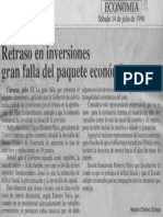 Edgard Romero Nava - Retraso en Inversiones Gran Falla Del Paquete Economico - 14.07.1990