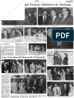 Sociales - Edgard Romero Nava - Cena en Honor Del Primer Ministro de Malasia - Diario 2001 07.08.1990