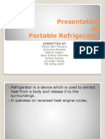 Presentation On Portable Refrigerator: Submitted by