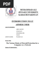 Muhammad Ali Jinnah University Karachi Pakistan: The Various Modes of Firewall Protection For A Computer or A Network