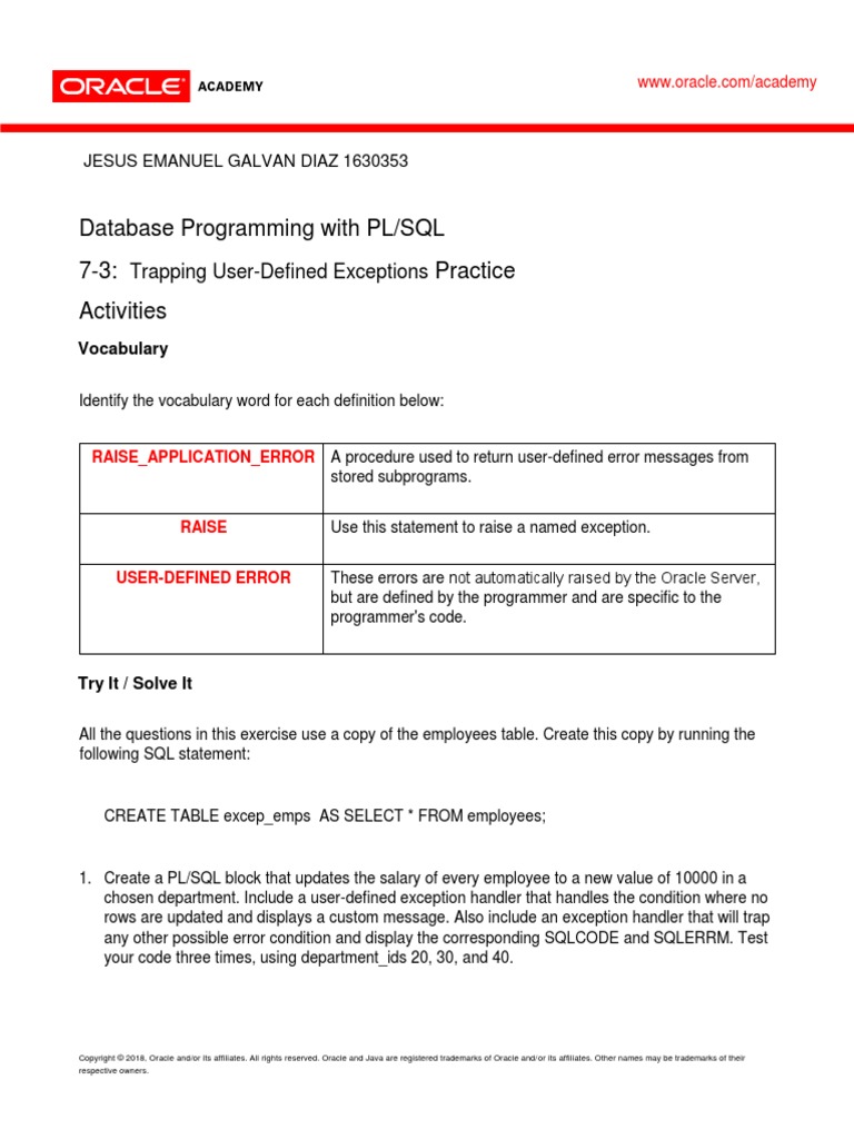 Plsql 7 3 Practice Pl Sql Oracle Database
