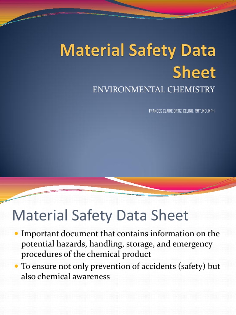 MSDS Guide: Chemical Safety & Hazards | PDF