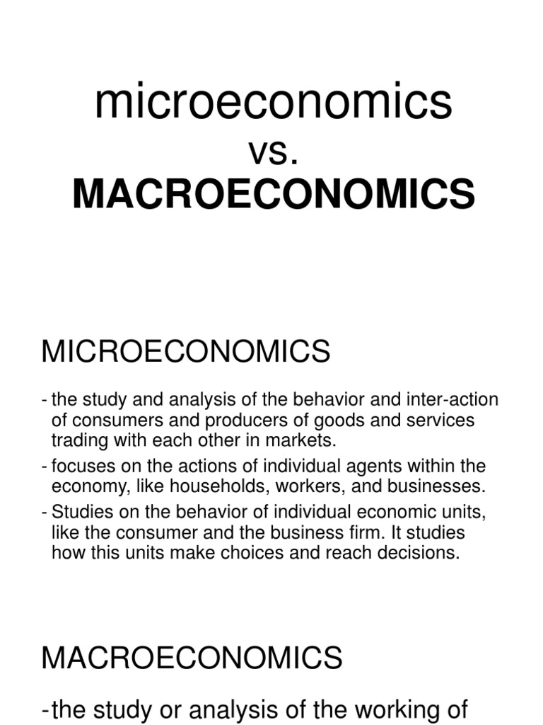 Micro vs. Macro Economics Explained | PDF | Macroeconomics | Microeconomics