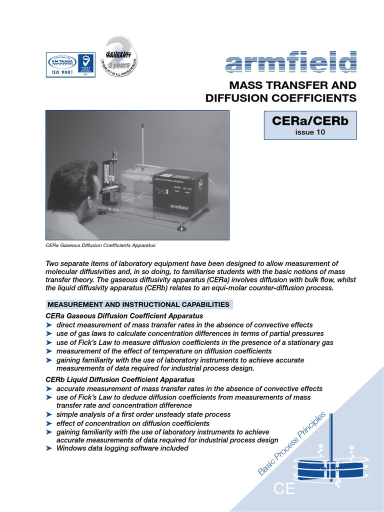 Diffusion Coefficient Measurement Apparatus | PDF | Diffusion | Liquids