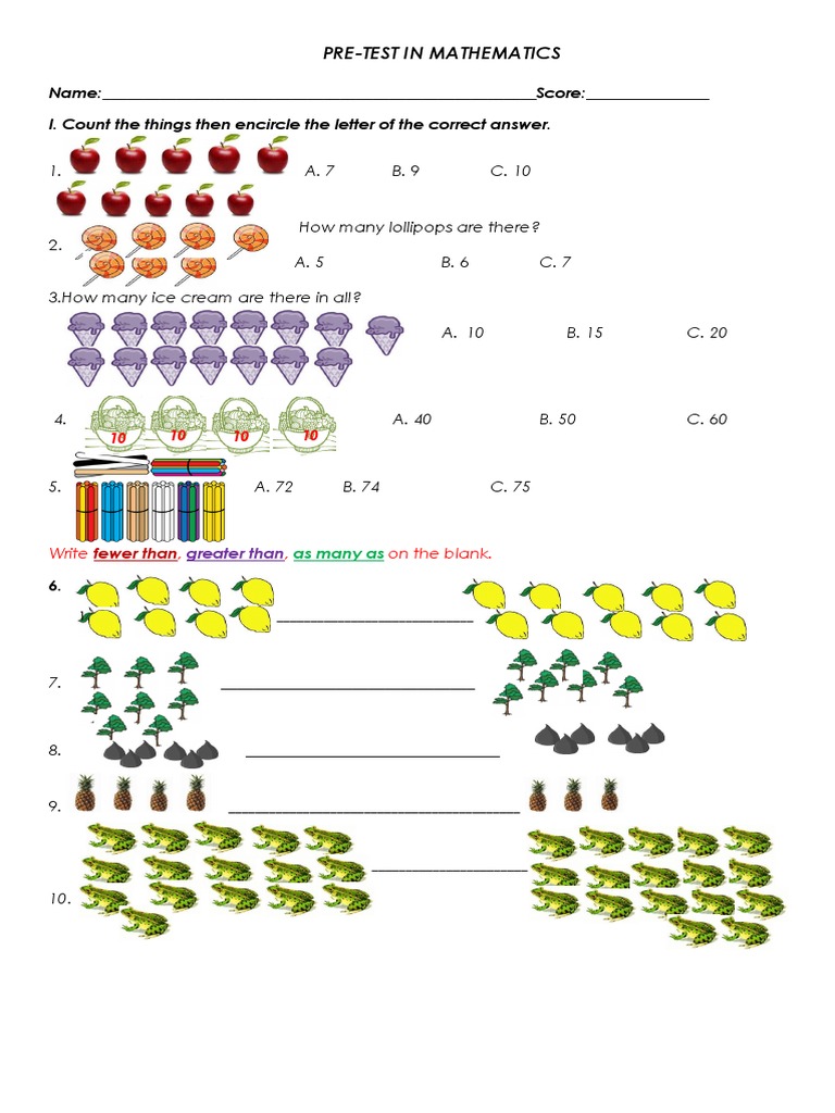 Diagnostic Test Grade 1-6 | PDF | Fraction (Mathematics) | Elementary Mathematics for Free Printable Diagnostic Math Assessment