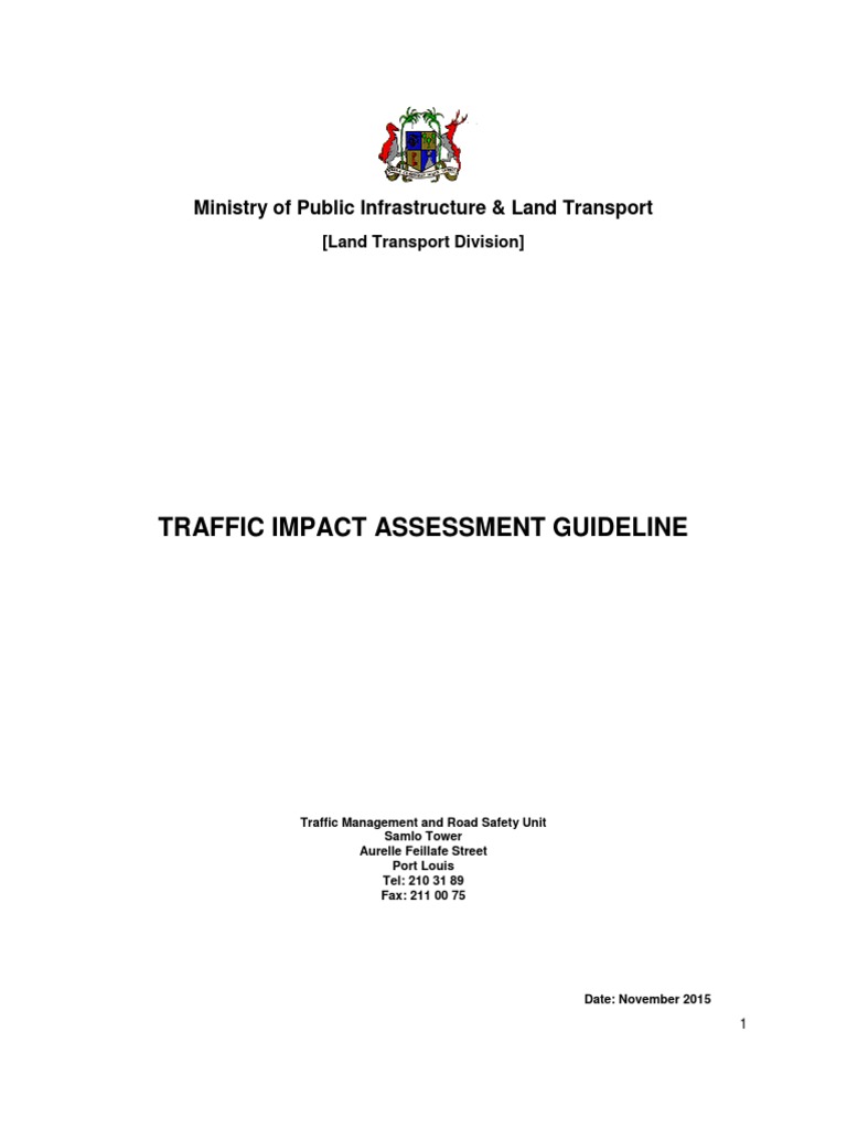 Traffic Impact Assessment Guidelines | PDF | Traffic | Road