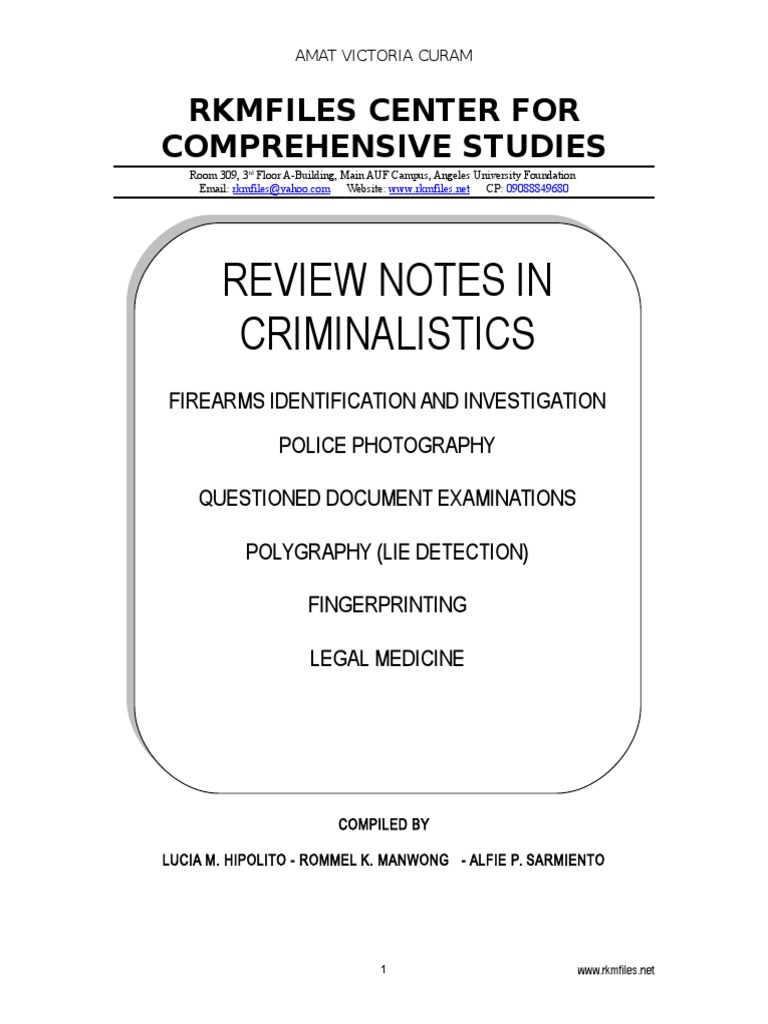 Download 3 Criminalistics Compilation Notes 2 Gun Barrel Ballistics Yellowimages Mockups
