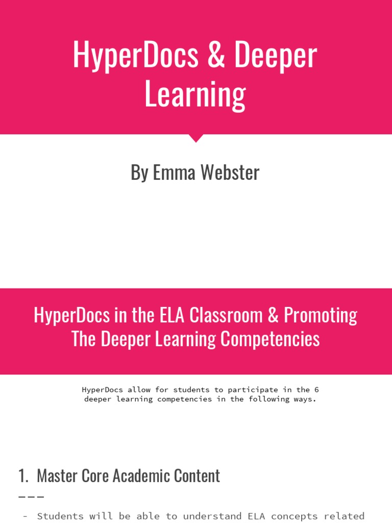 HyperDocs for ELA & Deeper Learning | PDF | Competence (Human Resources ...