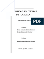 Universidad Politecnica de Tlaxcala: Ingenieria de Control I